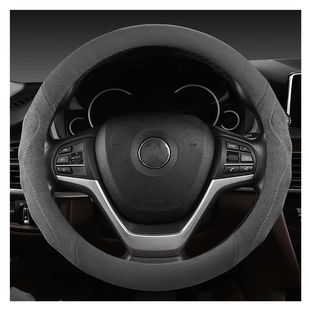 FUERU Car Steering Wheel Cover Set Car Steering Wheel Cover 14.58-15 Inches Genuine Leather Durable Fashion Car Interior (Color : 5#)