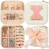 CHMI Travel Jewelry Case, White Jewelry Box, Jewelry Organizer - Travel Gifts for Women & Girls, Birthday & Christmas Gifts - Initial X view 1