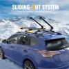 BougeRV Lockable Ski & Snowboard Racks, Extension with Sliding Feature, 28'' Fits 6 Pairs Skis or 4 Snowboards, Crab Mounting System Fits for Square/Aero/Oval Cross Bars (Silver) view 2