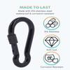 SEPWIK Carabiner Clips, 316 Stainless Steel Carabiner Clip, Heavy Duty Carabiner Hooks, Keychain Carabiners, Multi-Purpose Spring Snap Hook for Dog Leash, Outdoor Camping, Swing, Hammock view 3