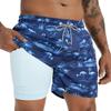APTRO Men's Swim Trunks with Compression Liner 5 Inch Bathing Suit Beach Swimsuits #C267 2X view 1