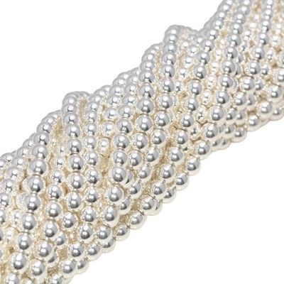 3MM Hematite Gemstone Titanium Silver Round Beads 16 Inch Full Strand CHIK-STNRD-48060