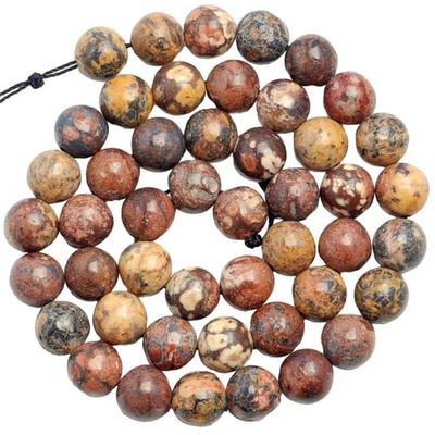 6mm Leopard Skin Jasper Gemstone Yellow Red Round Loose Beads 15 inch Full Strand CHIK-STNRD-48580