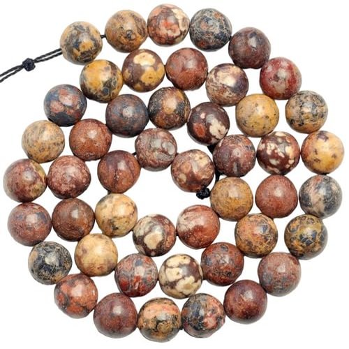6mm Leopard Skin Jasper Gemstone Yellow Red Round Loose Beads 15 inch Full Strand CHIK-STNRD-48580