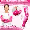 Geyoga 4 Pairs Breast Cancer Awareness Sleeves Pink Ribbon Arm Sleeves Cooling Compression Sleeves UV Protection Arm Cover (Camouflage Pink) view 2