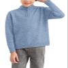 GAMISOTE Boys Sweater Quarter Zip Up Chunky Knit Mock Neck Warm Pullver Kids Knitwear view 1