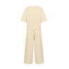 Women's Cotton Linen Two Piece Work Suits Summer Ladies Oversized Tops and Pants Sets Dressy Casual Solid Outfits view 4
