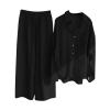 Women's Cotton Linen Two Piece Work Suits Summer Ladies Oversized Tops and Pants Sets Dressy Casual Solid Outfits view 1
