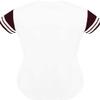 DIGITMON Women's Baseball Softball Jersey Button Down Premium Two-Stripe Sleeve Shirts Uniform WHITEBURGUNDY, Small view 3