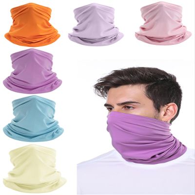 6 Pack Cooling Neck Gaiter for Men Women Sun Protection Summer Bandana Face Scarf Mask Hiking Fishing Cycling Solid Colour B