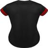 DIGITMON Women's Baseball Softball Jersey Button Down Premium Two-Stripe Sleeve Shirts Uniform BlackRed, 2X-Large view 2