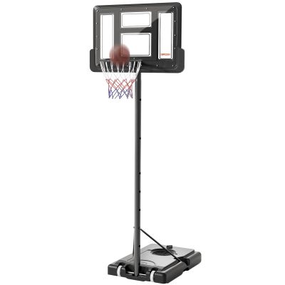 DRINCOSH Basketball Hoop, Portable Basketball Hoop Outdoor, Adjustable Height 4.3-10ft Basketball Goal, 44In Backboard Outdoor Basketball Hoops Goal System