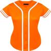 DIGITMON Women's Baseball Softball Jersey Button Down Premium Two-Stripe Sleeve Shirts Uniform ORANGEWHITE, X-Small view 1