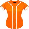 DIGITMON Women's Baseball Softball Jersey Button Down Premium Two-Stripe Sleeve Shirts Uniform ORANGEWHITE, X-Small view 2