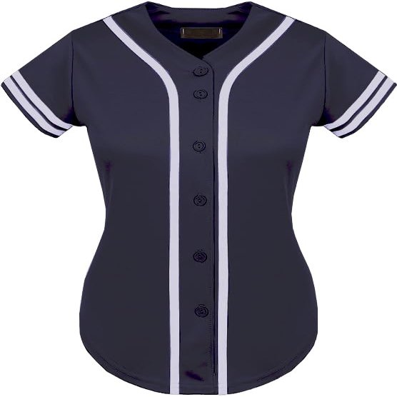 DIGITMON Women's Baseball Softball Jersey Button Down Premium Two-Stripe Sleeve Shirts Uniform GRAPHITEWHITE, Large