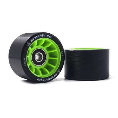 B BREAKFREE 8 Pack 90A Roller Skate Wheels 59mm x 38mm for Indoor Outdoor Skating With Bearings and Mounting Tools- High Rebound Smooth Roll for Quad Skates (green)