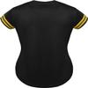 DIGITMON Women's Baseball Softball Jersey Button Down Premium Two-Stripe Sleeve Shirts Uniform BLACKYELLOW, Small view 3