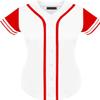DIGITMON Women's Baseball Softball Jersey Button Down Premium Two-Stripe Sleeve Shirts Uniform WHITERED, X-Small view 1