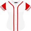 DIGITMON Women's Baseball Softball Jersey Button Down Premium Two-Stripe Sleeve Shirts Uniform WHITERED, X-Small view 2
