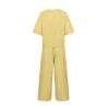 Women's Cotton Linen Two Piece Work Suits Summer Ladies Oversized Tops and Pants Sets Dressy Casual Solid Outfits view 4