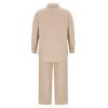 Women's Cotton Linen Two Piece Work Suits Summer Ladies Oversized Tops and Pants Sets Dressy Casual Solid Outfits view 3