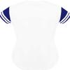DIGITMON Women's Baseball Softball Jersey Button Down Premium Two-Stripe Sleeve Shirts Uniform WHITENAVY, X-Large view 2