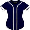 DIGITMON Women's Baseball Softball Jersey Button Down Premium Two-Stripe Sleeve Shirts Uniform NAVYWHITE, X-Large view 1