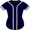 DIGITMON Women's Baseball Softball Jersey Button Down Premium Two-Stripe Sleeve Shirts Uniform NAVYWHITE, X-Large view 2