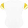 DIGITMON Women's Baseball Softball Jersey Button Down Premium Two-Stripe Sleeve Shirts Uniform WHITEYELLOW, X-Large view 2