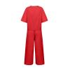Women's Cotton Linen Two Piece Work Suits Summer Ladies Oversized Tops and Pants Sets Dressy Casual Solid Outfits view 4
