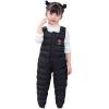 Baby Toddlers Snow Bib Overalls Snowsuit Winter Warm Down Pants Thicken indproof Ski Pants (Black, 18-24 Months)