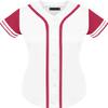 DIGITMON Women's Baseball Softball Jersey Button Down Premium Two-Stripe Sleeve Shirts Uniform WHITEHOTPINK, Small view 1
