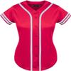 DIGITMON Women's Baseball Softball Jersey Button Down Premium Two-Stripe Sleeve Shirts Uniform HOTPINKWHITE, X-Small view 1
