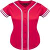 DIGITMON Women's Baseball Softball Jersey Button Down Premium Two-Stripe Sleeve Shirts Uniform HOTPINKWHITE, X-Small view 2