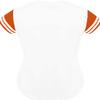 DIGITMON Women's Baseball Softball Jersey Button Down Premium Two-Stripe Sleeve Shirts Uniform WHITEORANGE, X-Small view 2