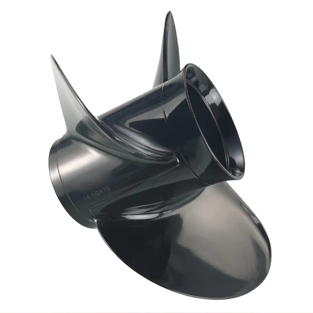 Xspeed Aluminum 3 Blades Outboard Propeller with Interchangeable Hub Kits for 4-3/4" Gearcase Honda Engine 115-250hp/115hp and Up,15 Spline Tooth,RH(16x20)