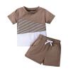 New Baby Gift Set for Boy Baby Boys Summer Outfit Sets Short Sleeve Contrast Color Tops T Shirt (Black, 18-24 Months) view 3
