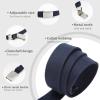 AWAYTR Boys Canvas Web Belts - Adjustable School Uniform Youth Belt Kids Golf Belt with Silver Flip-Top Buckle (80cm,Navy Blue) view 2
