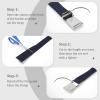 AWAYTR Boys Canvas Web Belts - Adjustable School Uniform Youth Belt Kids Golf Belt with Silver Flip-Top Buckle (80cm,Navy Blue) view 3