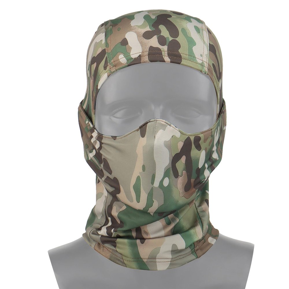 AOUTACC Balaclava Airsoft Mask,Style Tactical Airsoft Full Face Protective Hood,Silicone Mask for Outdoor/Airsoft/Hunting/Paintball/Cycling-Camouflage