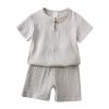 Baby Take Home Clothes Toddler Kids Baby Boy Girl Solid Pullover Short Sleeve Cotton Sweatshirt T (Grey, 4-5 Years) view 1