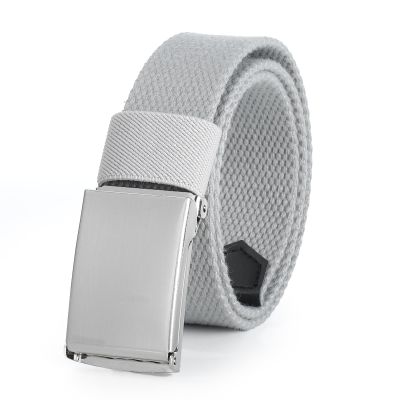 AWAYTR Boys Canvas Web Belts - Adjustable School Uniform Youth Belt Kids Golf Belt with Silver Flip-Top Buckle (90cm,Gray)
