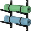 Katzowen Wall Mount Organizer Stand Black Yoga Mat Storage Rack Shelf, for Pilates Exercise Mats/Foam Rollers/Resistance Bands, Up to 6 Inch Diameter (Size : 2-Tier) view 1