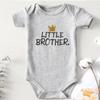 Acwssit little brother Baby Brother Boy Clothes Funny newborn boy gifts Bodysuit 0-3 months Gray(12-18Months) view 2