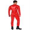 Eandarui Men's One-piece Full Body Jumpsuit Bodysuit Shiny Latex Unitard Leotard Adult Zentai Costume Red 5X-Large view 2
