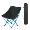 VIDECOR Backrest Stool Non-Slip Outdoor Folding Chair Portable Simple Mazar Beach Camping Sketch Moon Chair Fishing Chair Deck Chair,Black Beautiful Scenery,Black view 1