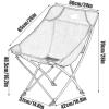 VIDECOR Backrest Stool Non-Slip Outdoor Folding Chair Portable Simple Mazar Beach Camping Sketch Moon Chair Fishing Chair Deck Chair,Black Beautiful Scenery,Black view 3