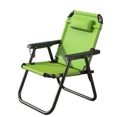 VIDECOR Comfortable Camping Chair Foldable Folding Chair Loadable Up to 150kg Lightweight High Back Fishing Chair for Outdoor, Garden, Festival,Green-S
