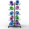 Katzowen Extra Large Rolling Yoga Mat Storage Cart with Wheels, Black Foam Rollers Rack for Gym Studio Office Fitness Room, Metal Yoga Mat Display Stand view 1