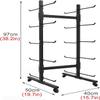 Katzowen Extra Large Rolling Yoga Mat Storage Cart with Wheels, Black Foam Rollers Rack for Gym Studio Office Fitness Room, Metal Yoga Mat Display Stand view 3